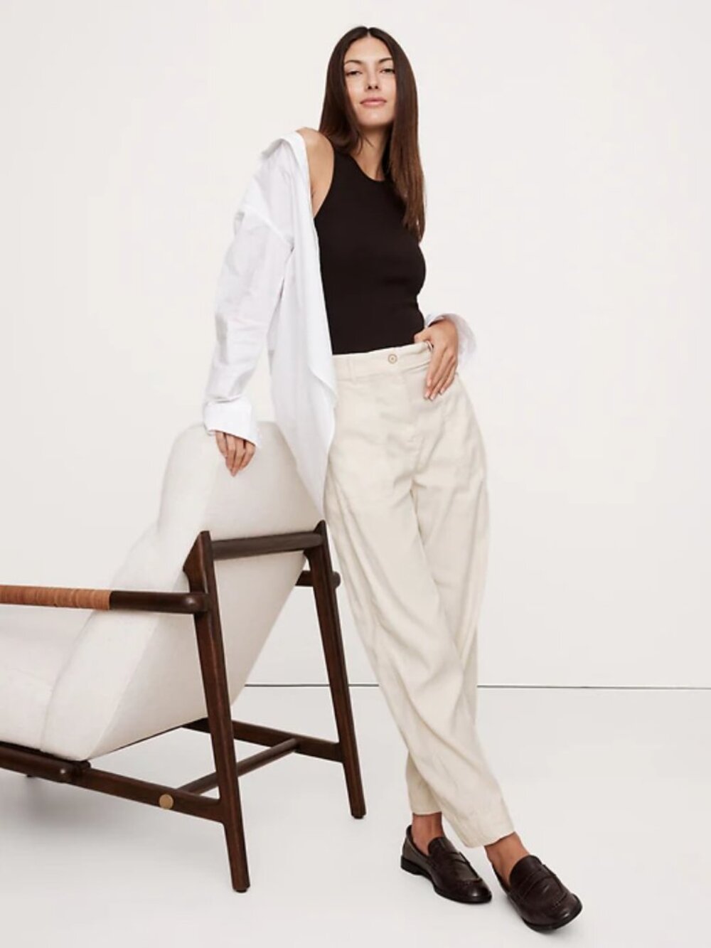 Banana Republic Super-Soft Soma High-Rise Barrel Pants NWT!